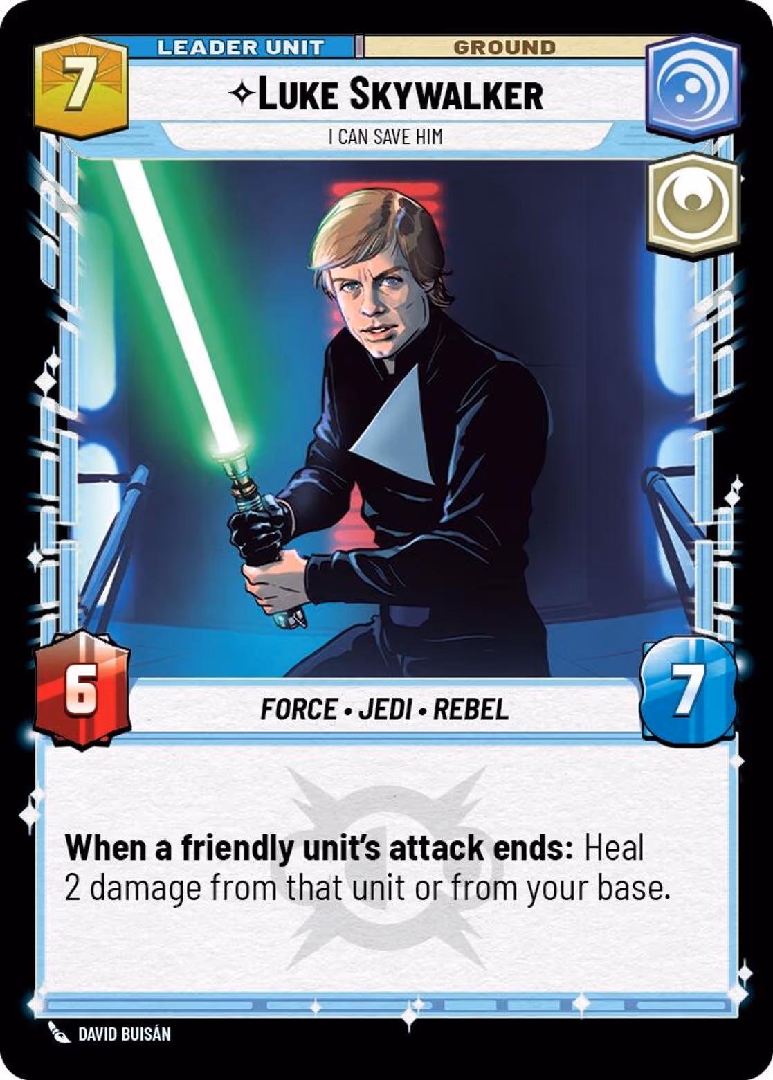 Luke Skywalker - I Can Save Him ASH-005 Star Wars Unlimited card (back face)