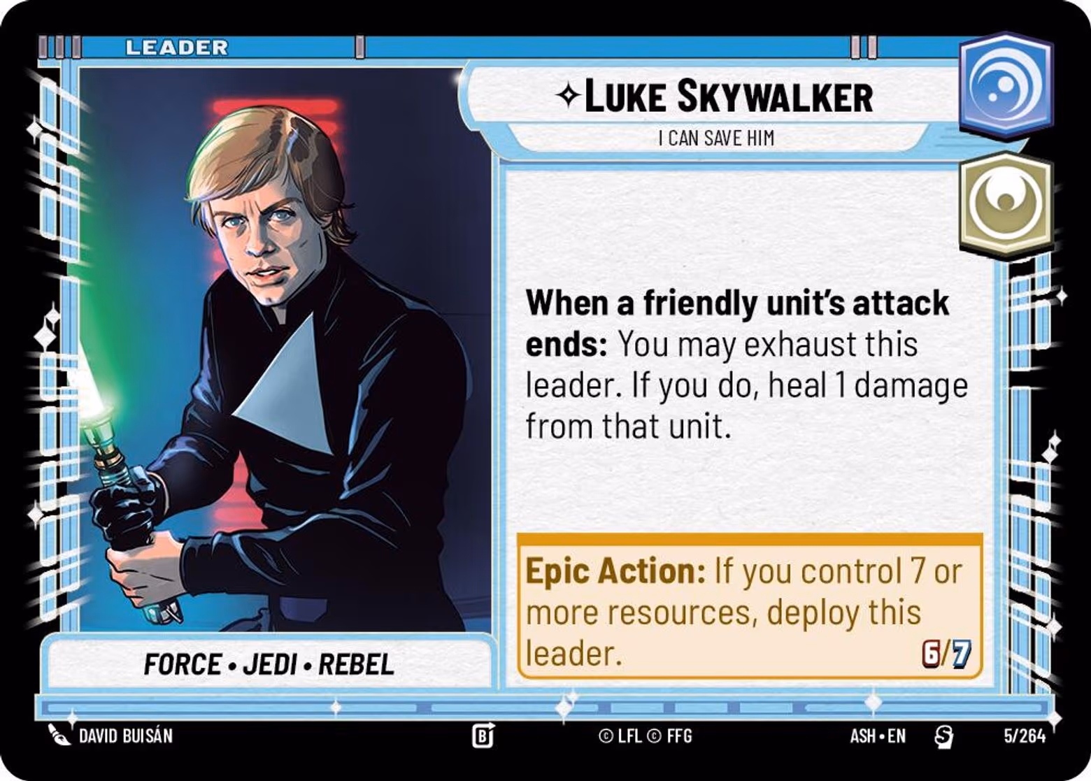 Luke Skywalker Star Wars Unlimited leader