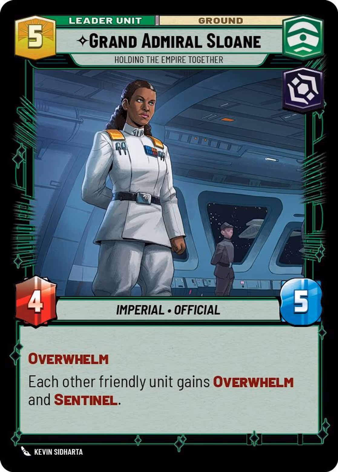 Grand Admiral Sloane - Holding the Empire Together ASH-007 Star Wars Unlimited card (back face)