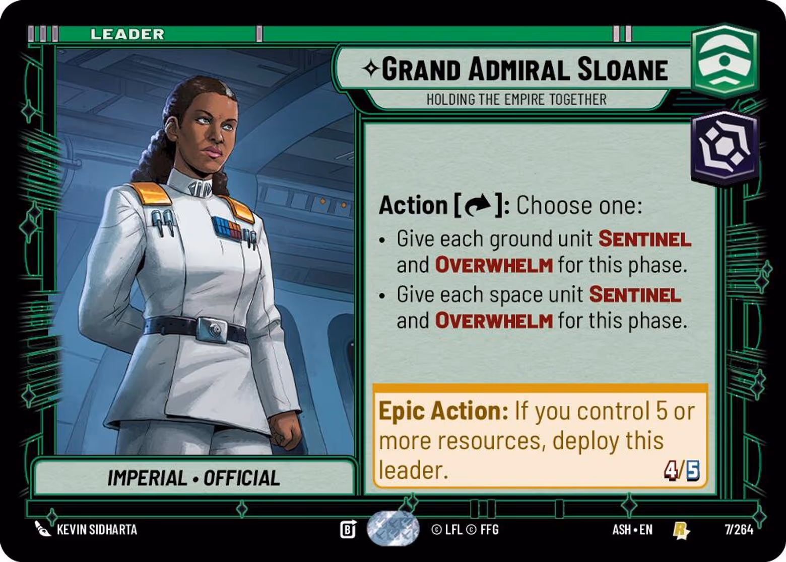 Grand Admiral Sloane - Holding the Empire Together ASH-007 Star Wars Unlimited card