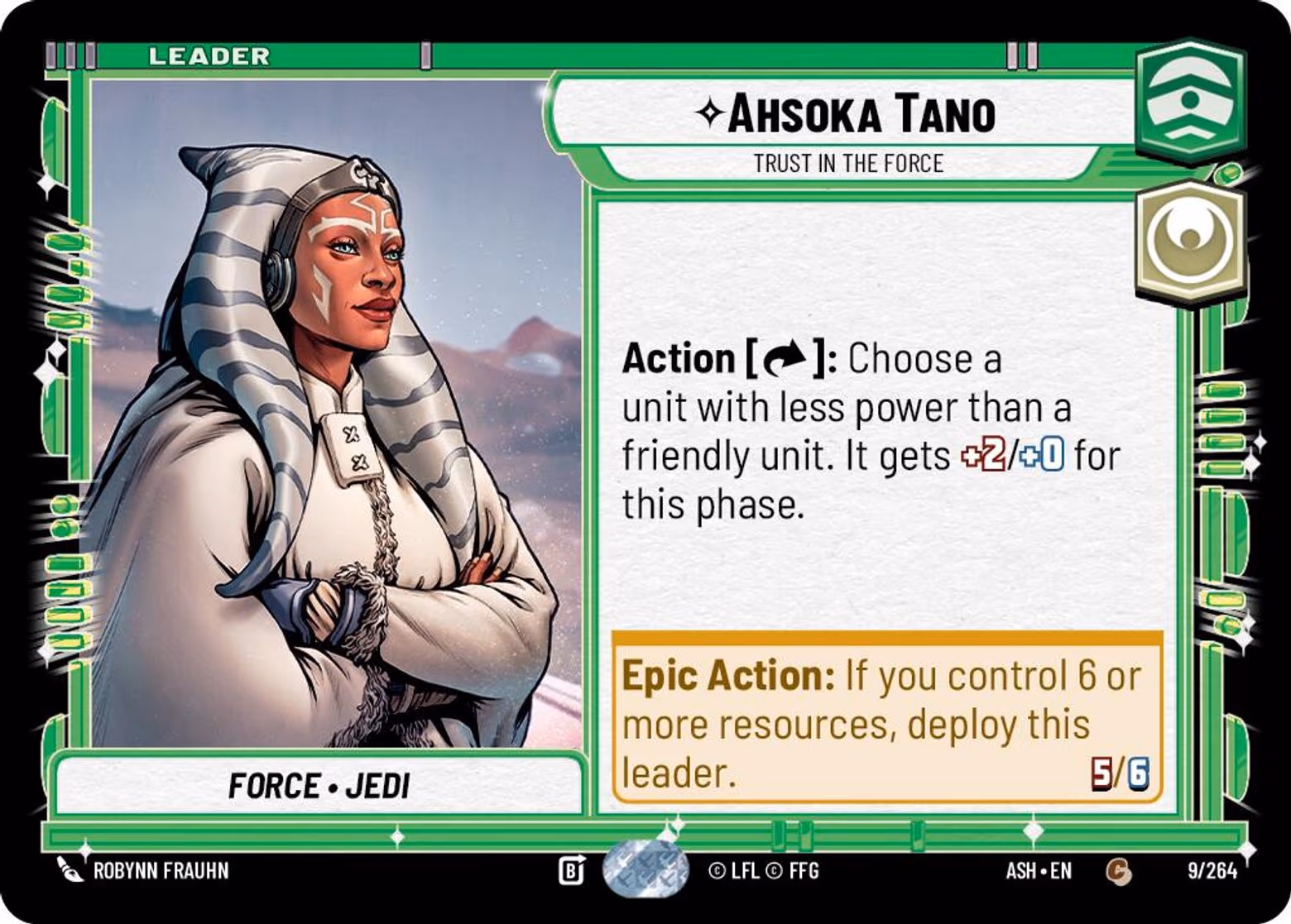 Ahsoka Tano - Trust in the Force ASH-009 Star Wars Unlimited card