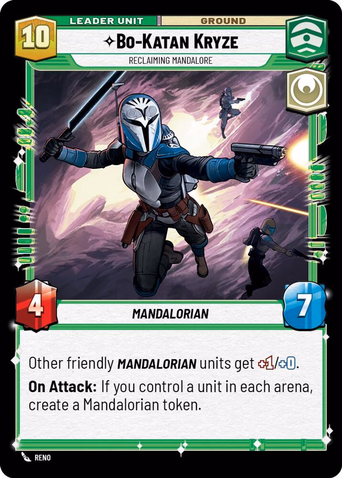 Bo-Katan Kryze - Reclaiming Mandalore ASH-010 Star Wars Unlimited card (back face)