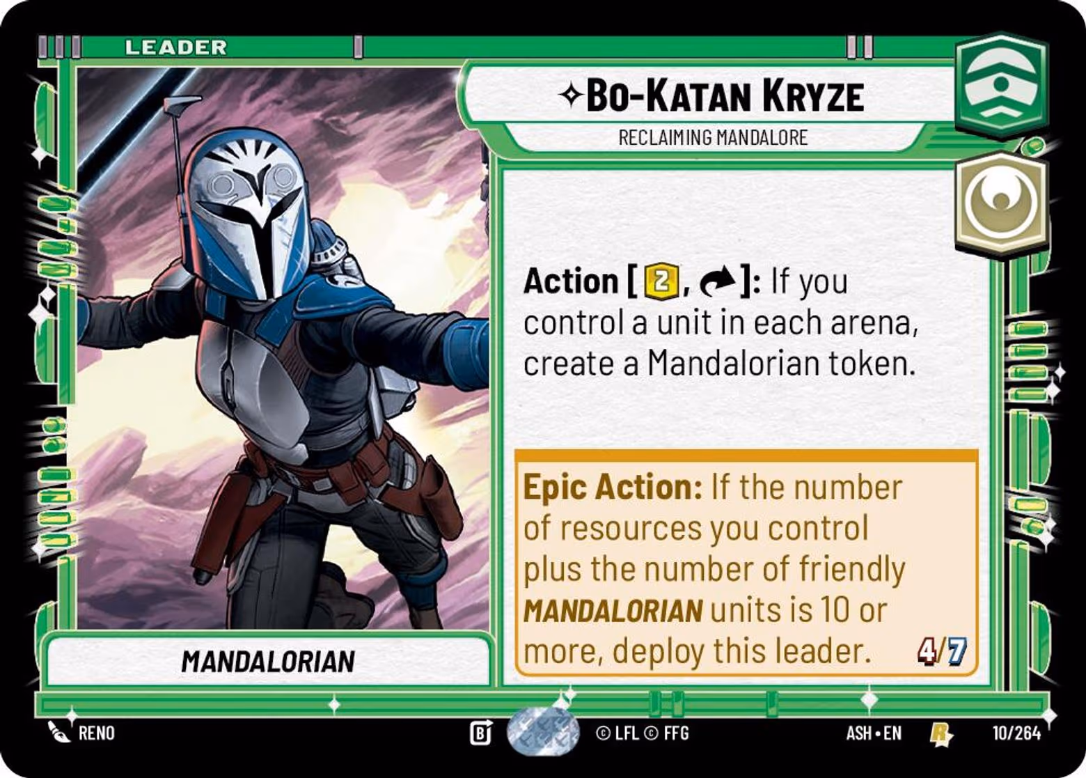 Bo-Katan Kryze - Reclaiming Mandalore ASH-010 Star Wars Unlimited card