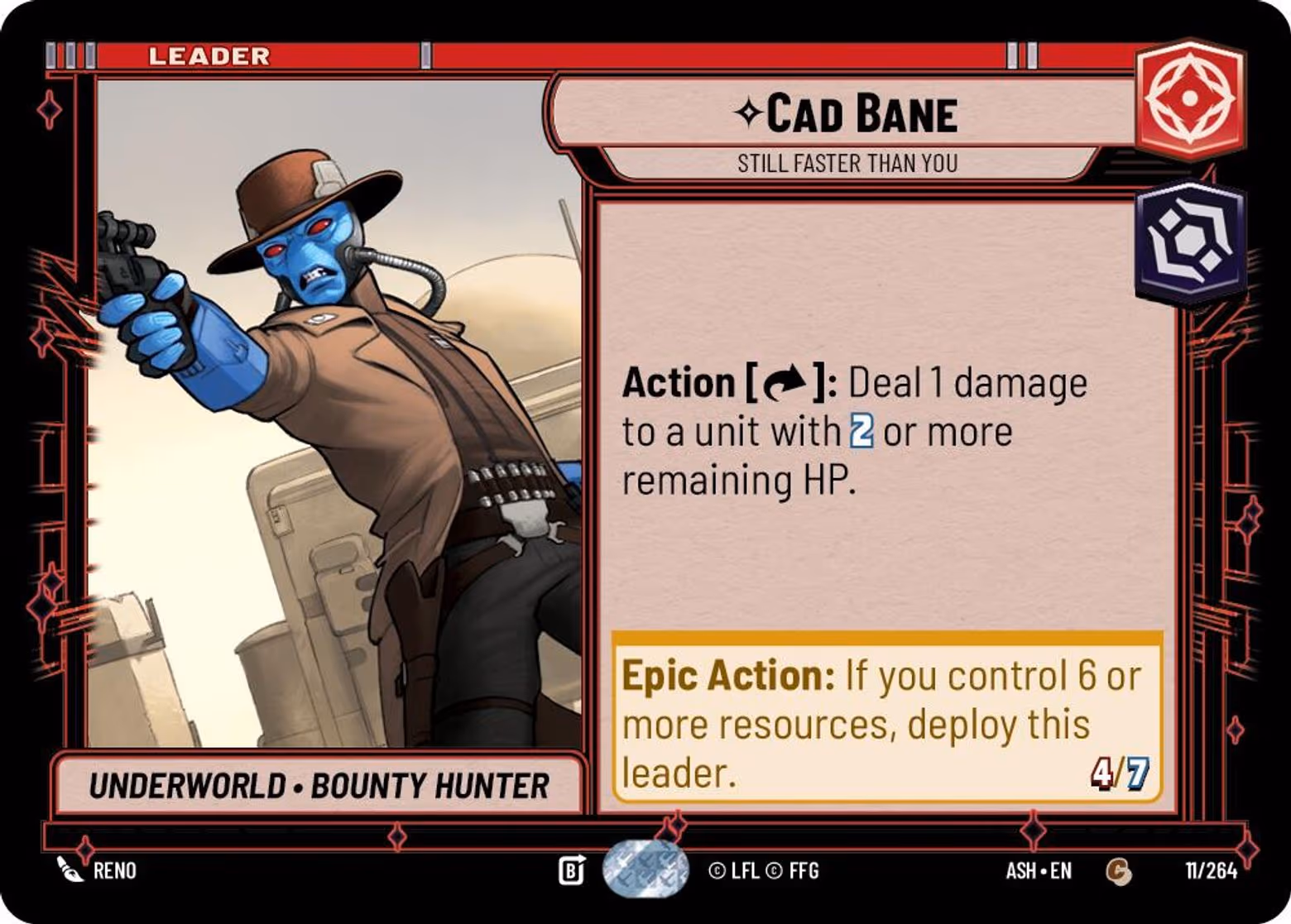 Cad Bane - Still Faster Than You ASH-011 Star Wars Unlimited card