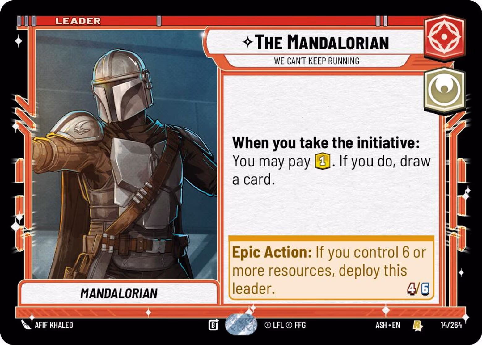 The Mandalorian - We Can't Keep Running ASH-014 Star Wars Unlimited card