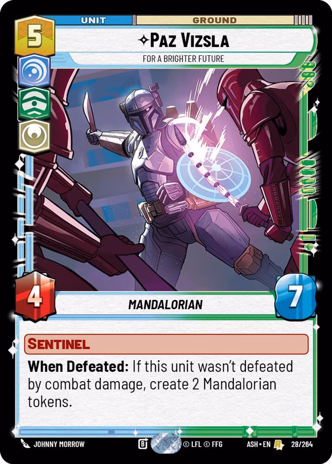 Paz Vizsla - For a Brighter Future ASH-028 Star Wars Unlimited card