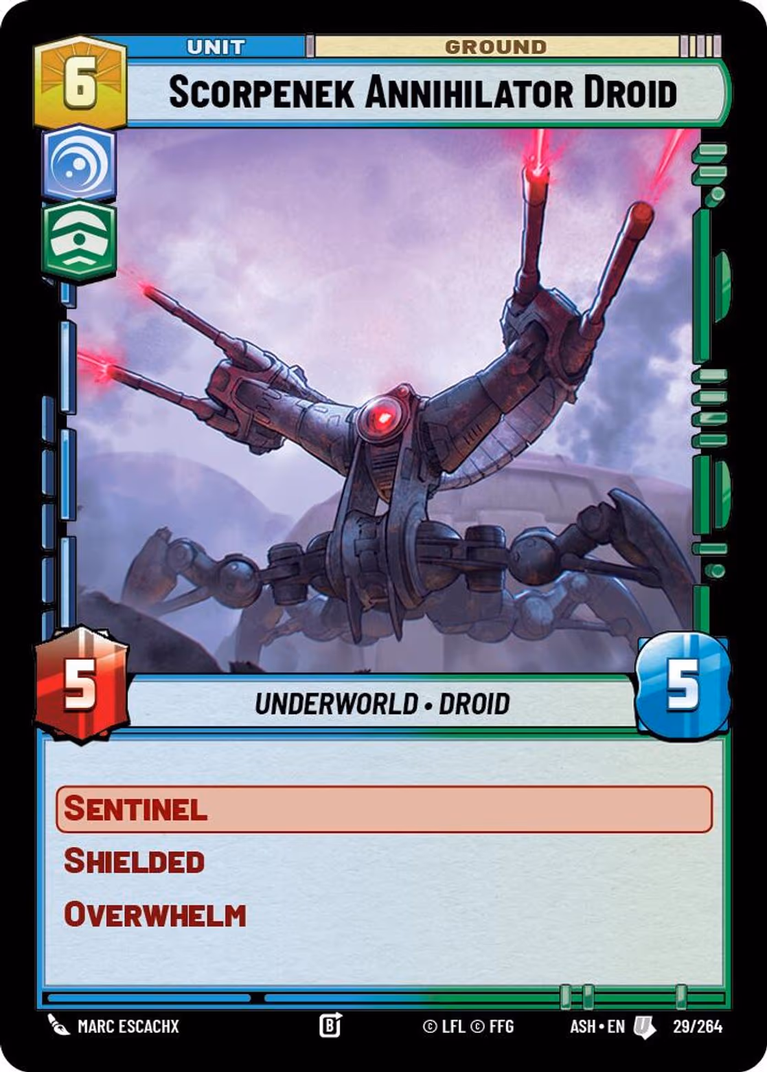 Scorpenek Annihilator Droid ASH-029 Star Wars Unlimited card
