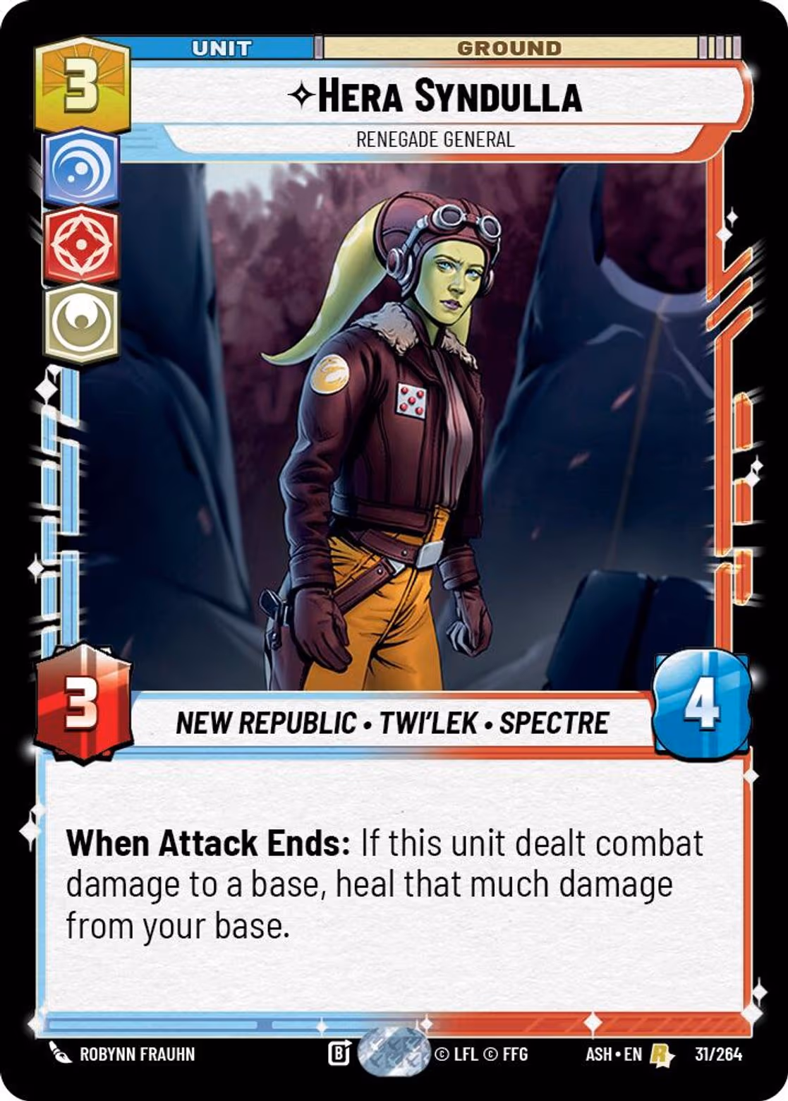 Hera Syndulla - Renegade General ASH-031 Star Wars Unlimited card