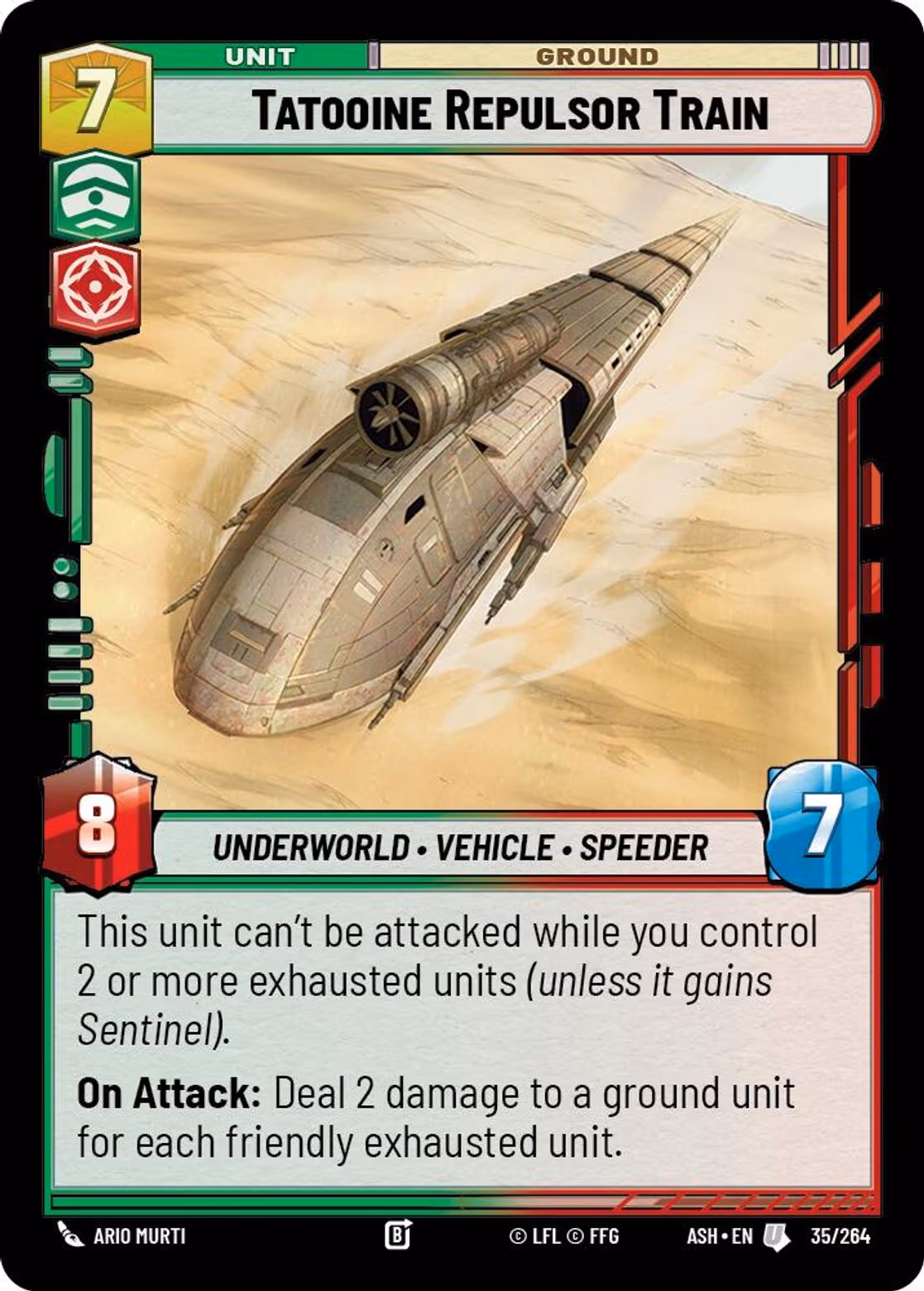 Tatooine Repulsor Train ASH-035 Star Wars Unlimited card
