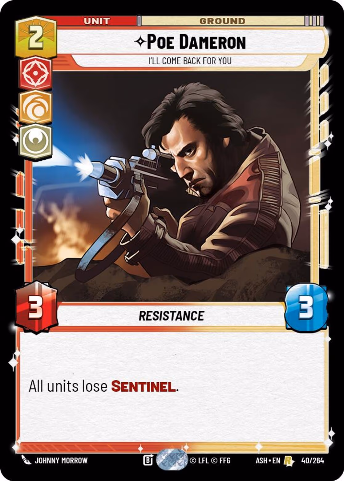Poe Dameron - I'll Come Back For You ASH-040 Star Wars Unlimited card