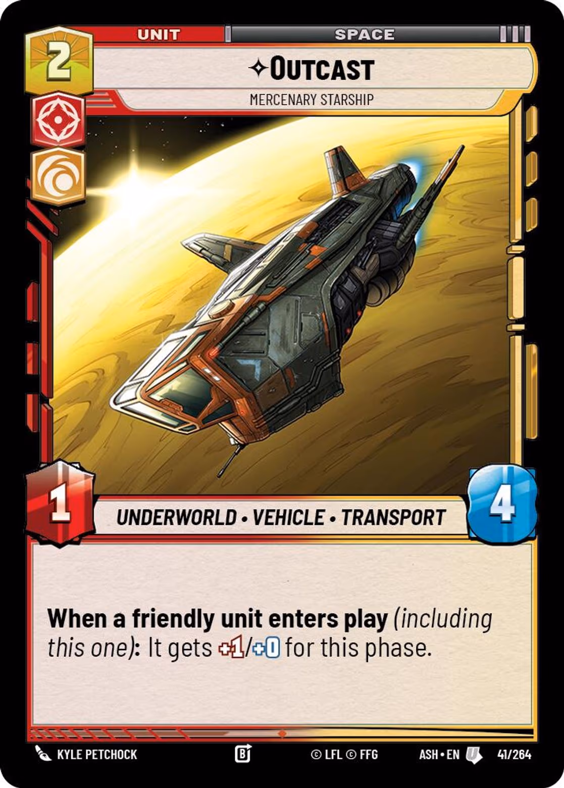 Outcast - Mercenary Starship ASH-041 Star Wars Unlimited card