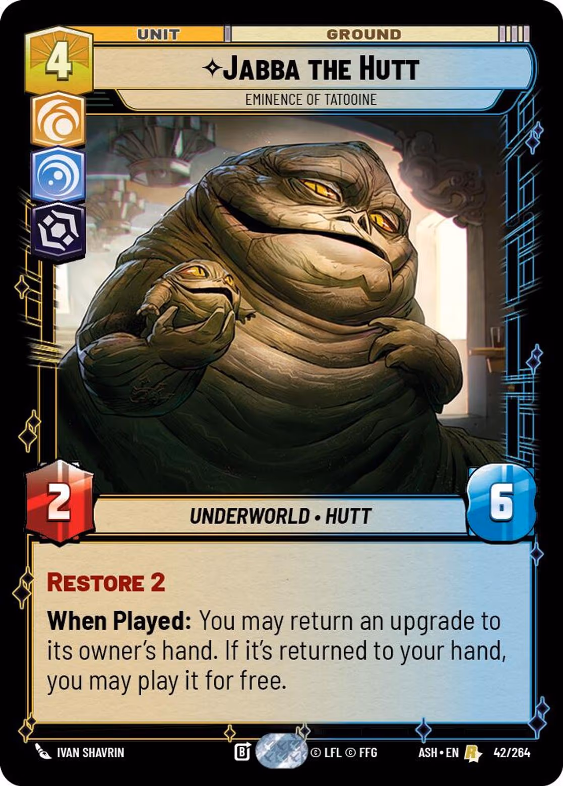 Jabba the Hutt - Eminence of Tatooine ASH-042 Star Wars Unlimited card