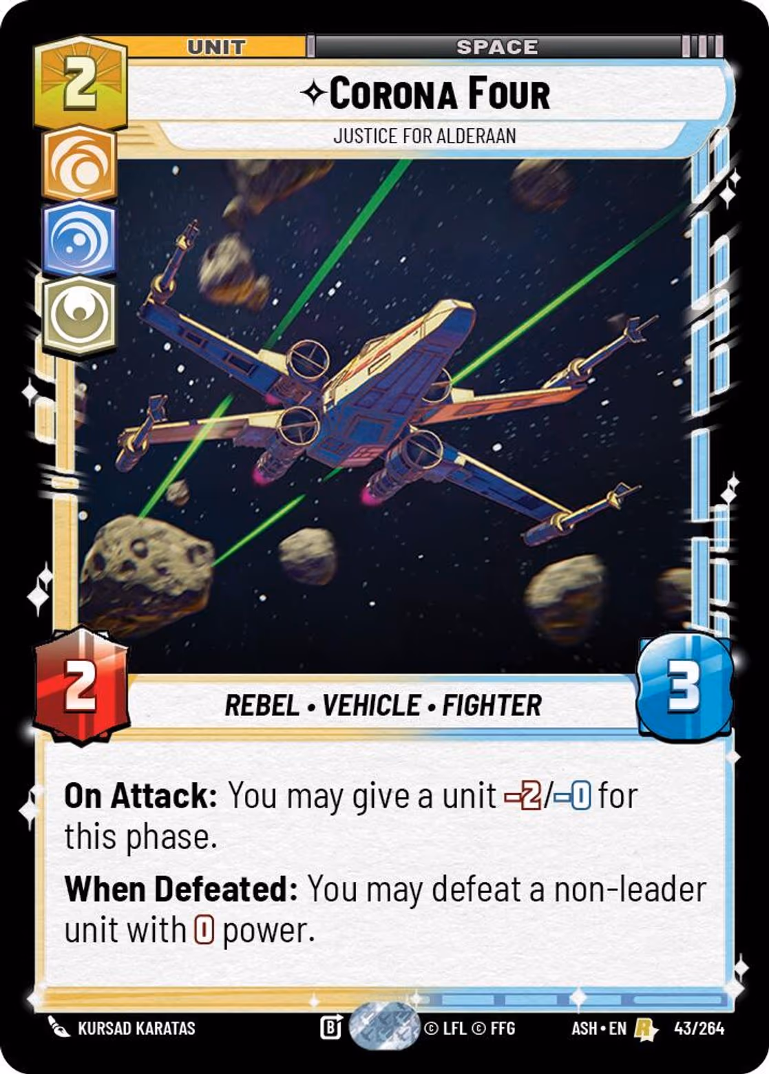 Corona Four - Justice for Alderaan ASH-043 Star Wars Unlimited card