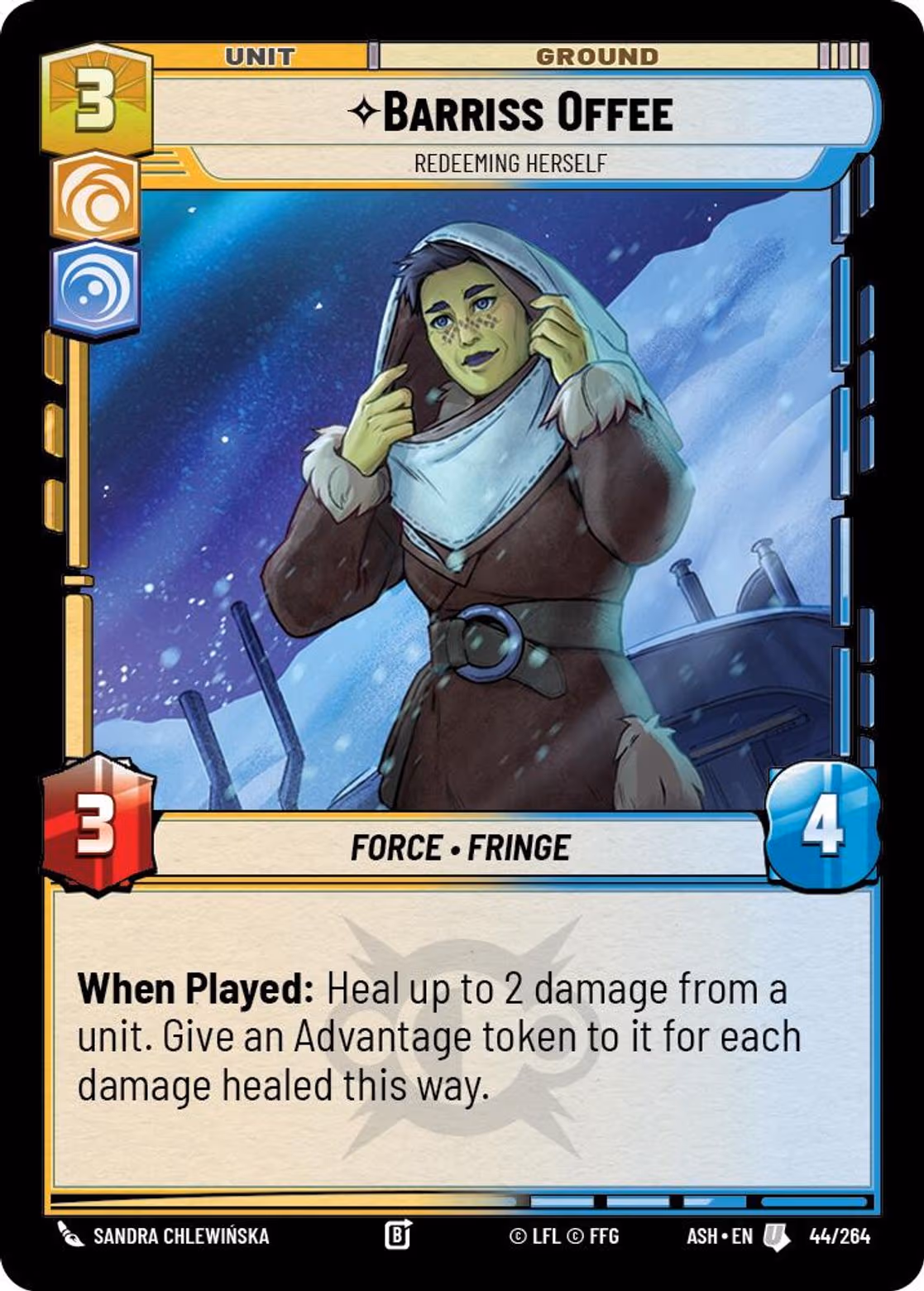 Barriss Offee - Redeeming Herself ASH-044 Star Wars Unlimited card