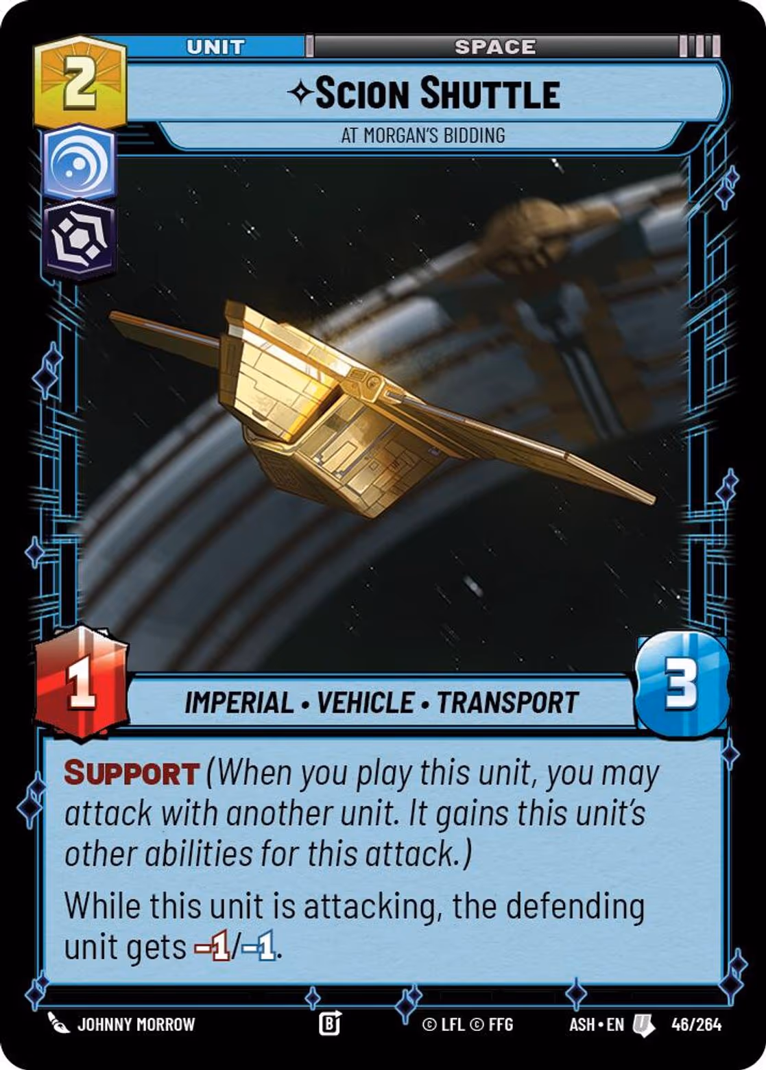 Scion Shuttle - At Morgan's Bidding ASH-046 Star Wars Unlimited card