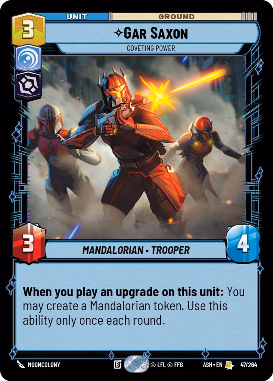 Gar Saxon - Coveting Power ASH-047 Star Wars Unlimited card