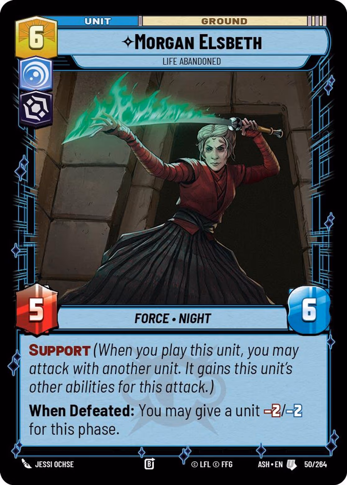 Morgan Elsbeth - Life Abandoned ASH-050 Star Wars Unlimited card