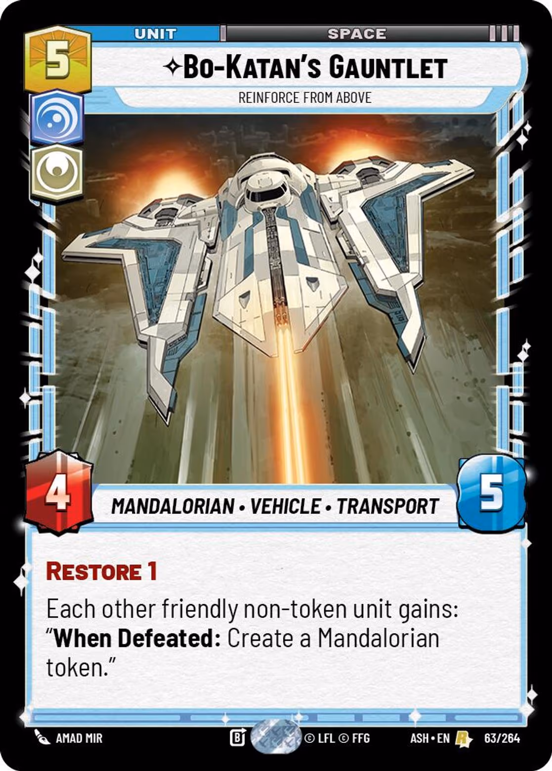 Bo-Katan's Gauntlet - Reinforce from Above ASH-063 Star Wars Unlimited card