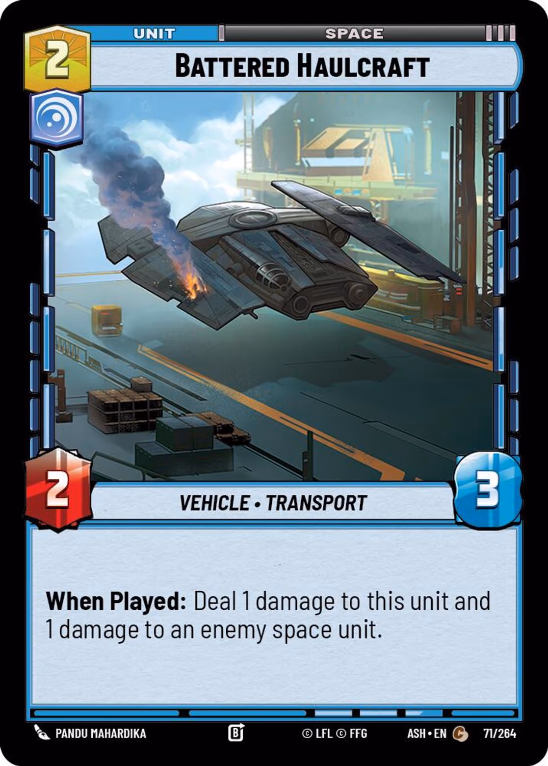 Battered Haulcraft ASH-071 Star Wars Unlimited card