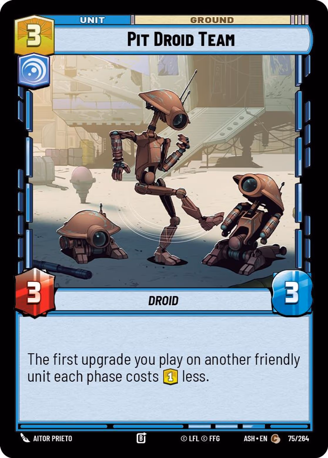 Pit Droid Team ASH-075 Star Wars Unlimited card