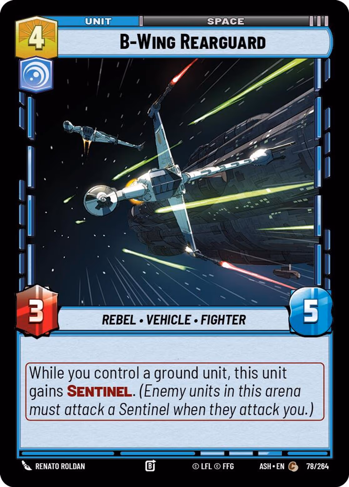 B-Wing Rearguard ASH-078 Star Wars Unlimited card
