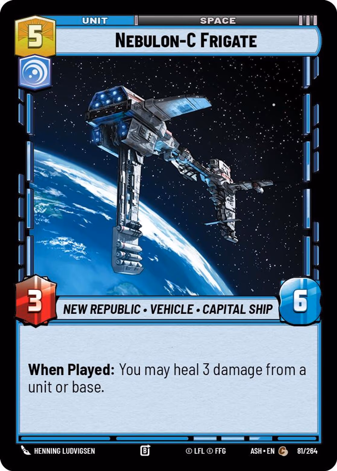 Nebulon-C Frigate ASH-081 Star Wars Unlimited card