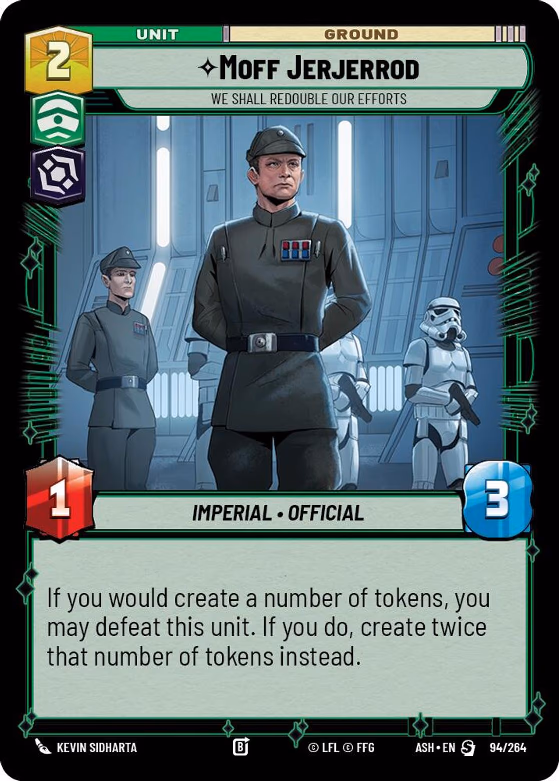 Moff Jerjerrod - We Shall Redouble Our Efforts ASH-094 Star Wars Unlimited card