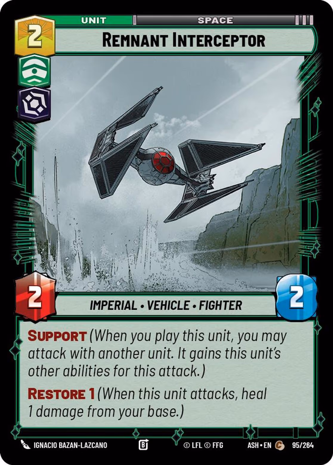 Remnant Interceptor ASH-095 Star Wars Unlimited card