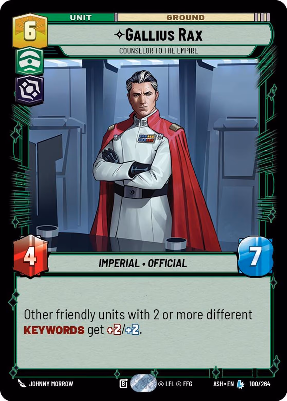 Gallius Rax - Counselor to the Empire ASH-100 Star Wars Unlimited card