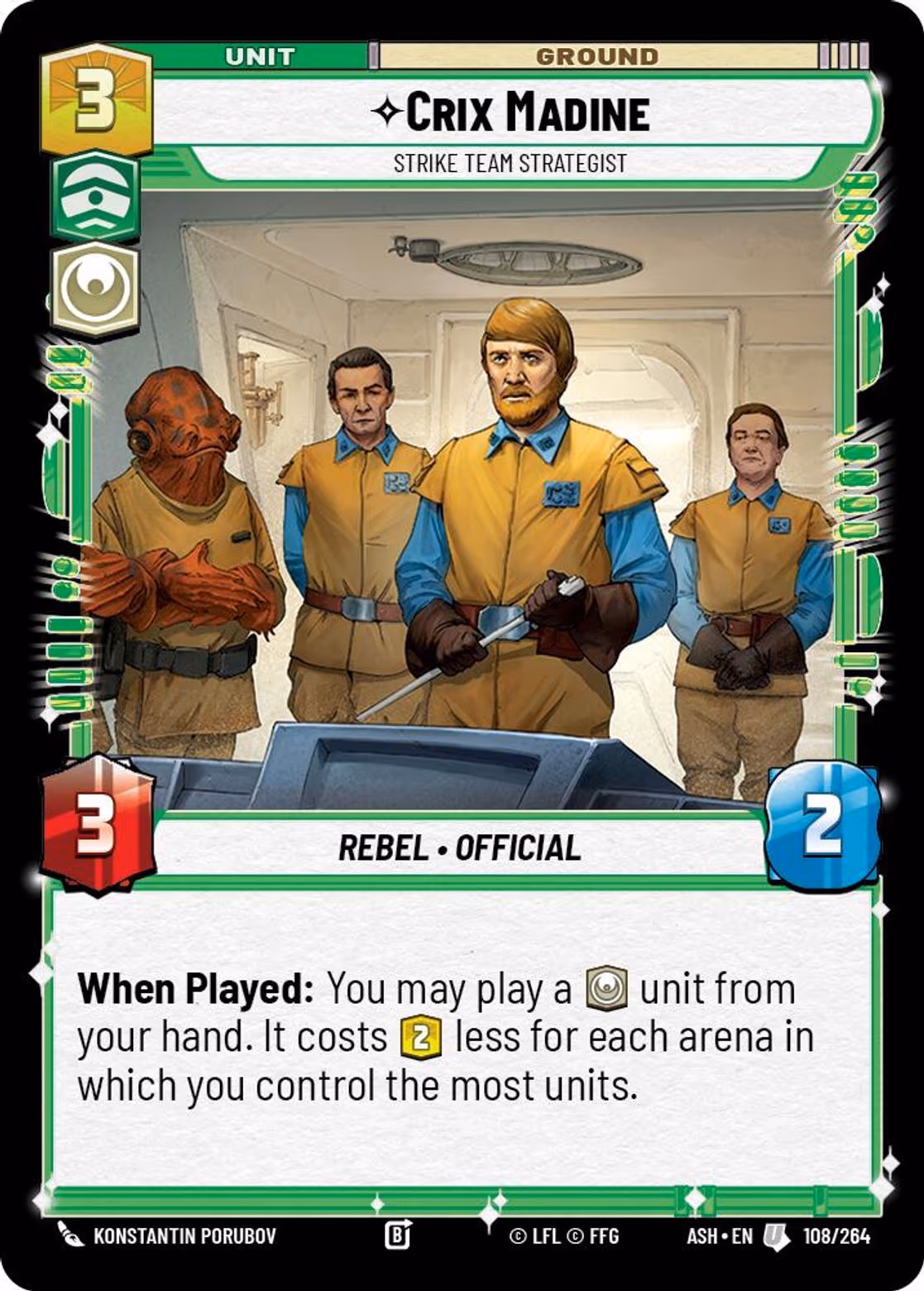 Crix Madine - Strike Team Strategist ASH-108 Star Wars Unlimited card