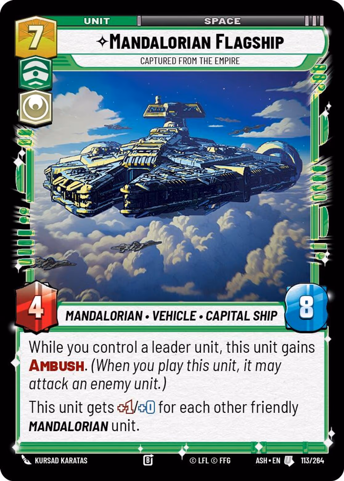 Mandalorian Flagship - Captured from the Empire ASH-113 Star Wars Unlimited card