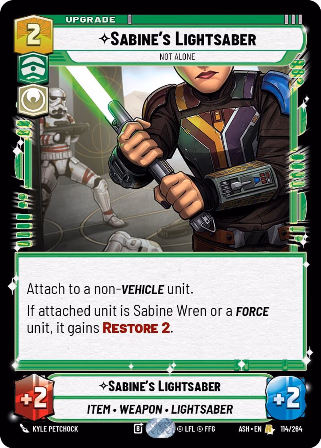 Sabine's Lightsaber - Not Alone ASH-114 Star Wars Unlimited card