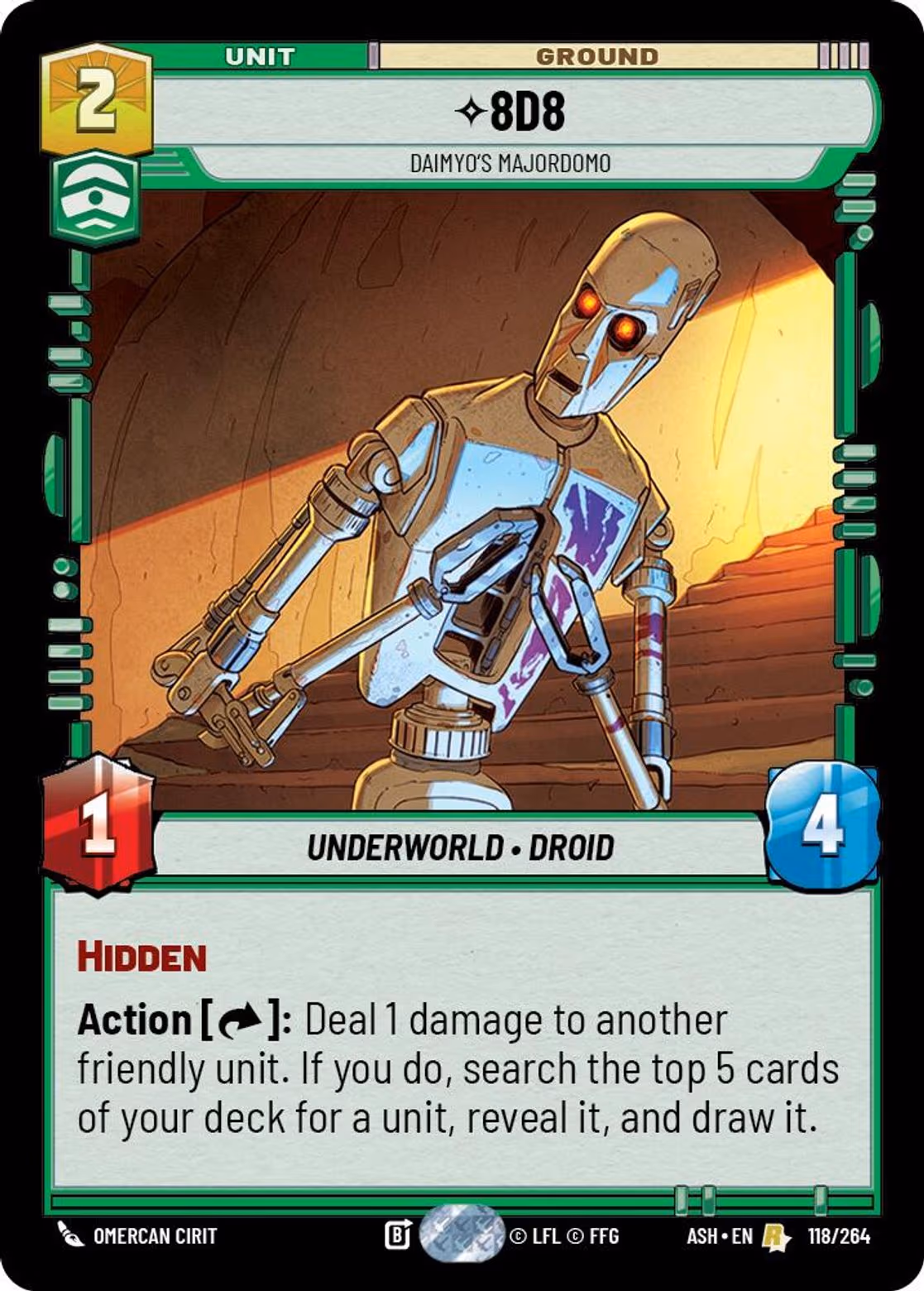 8D8 - Daimyo's Majordomo ASH-118 Star Wars Unlimited card