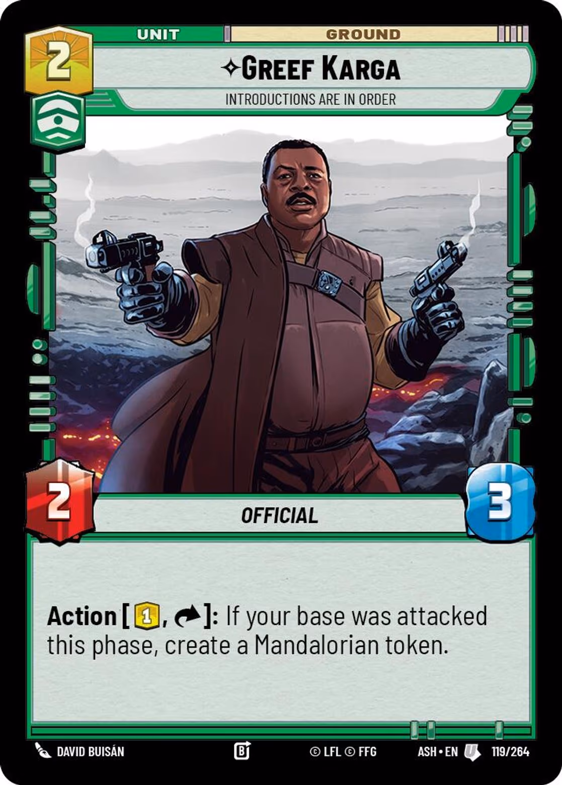 Greef Karga - Introductions are in Order ASH-119 Star Wars Unlimited card