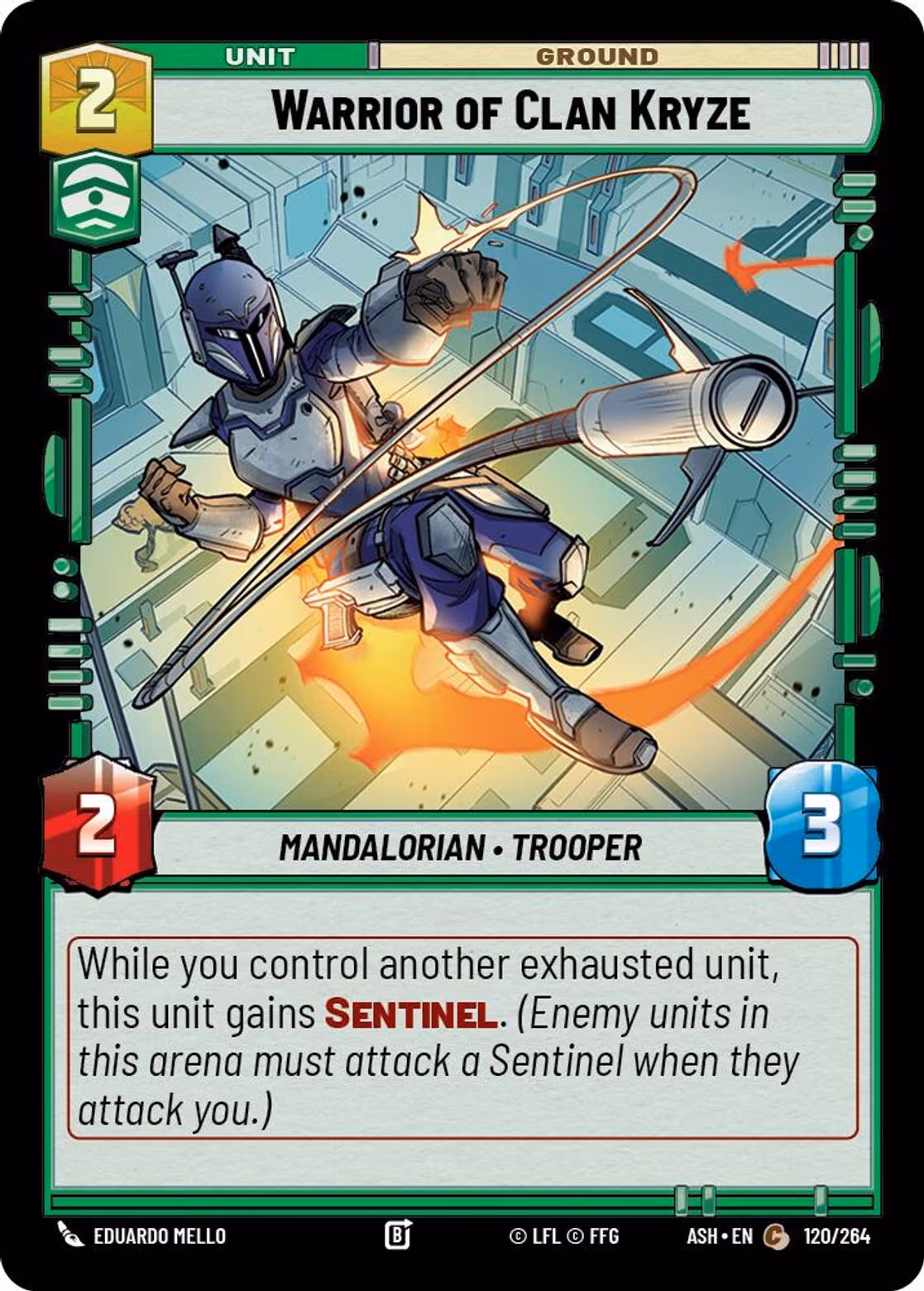 Warrior of Clan Kryze ASH-120 Star Wars Unlimited card