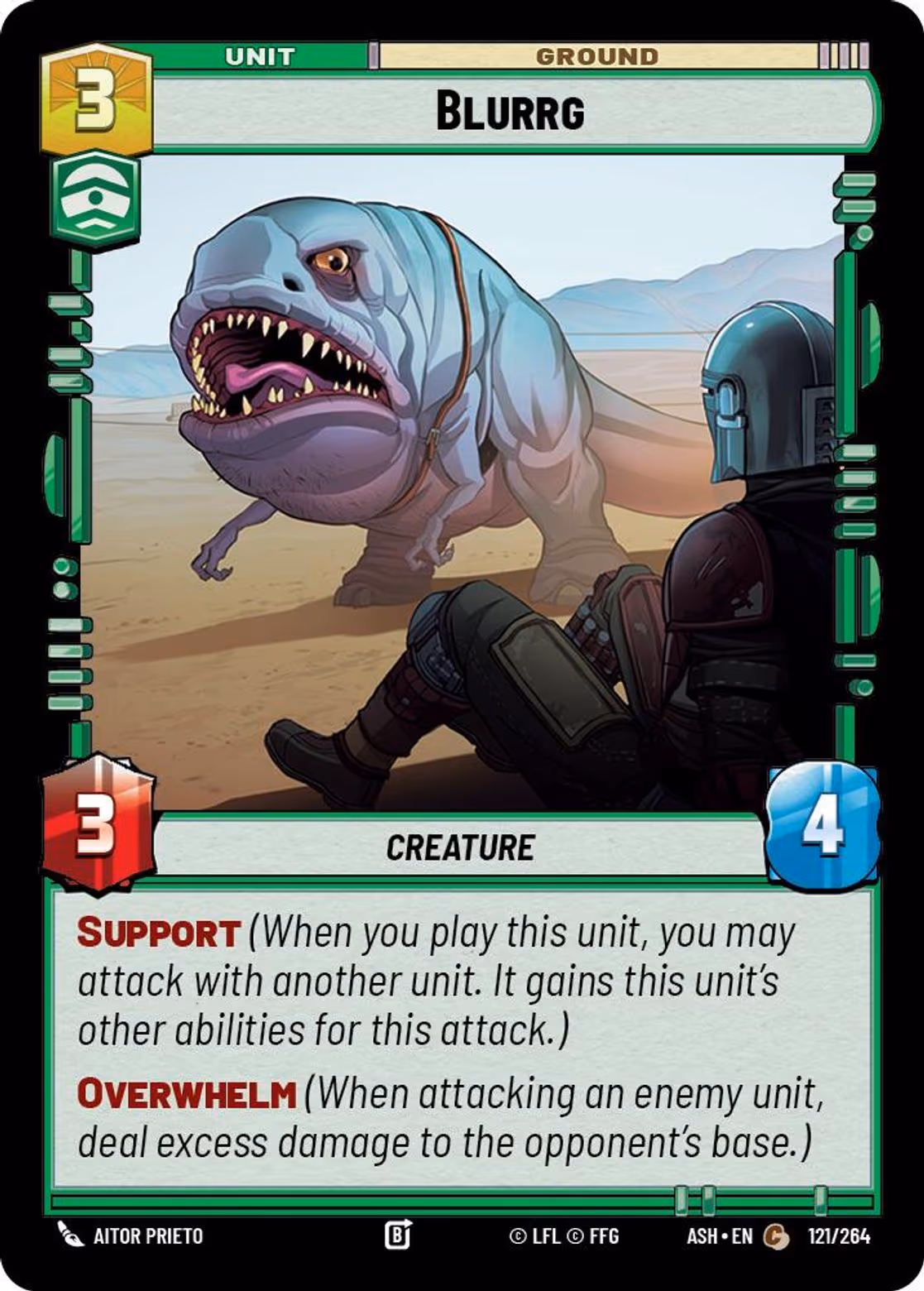 Blurrg ASH-121 Star Wars Unlimited card