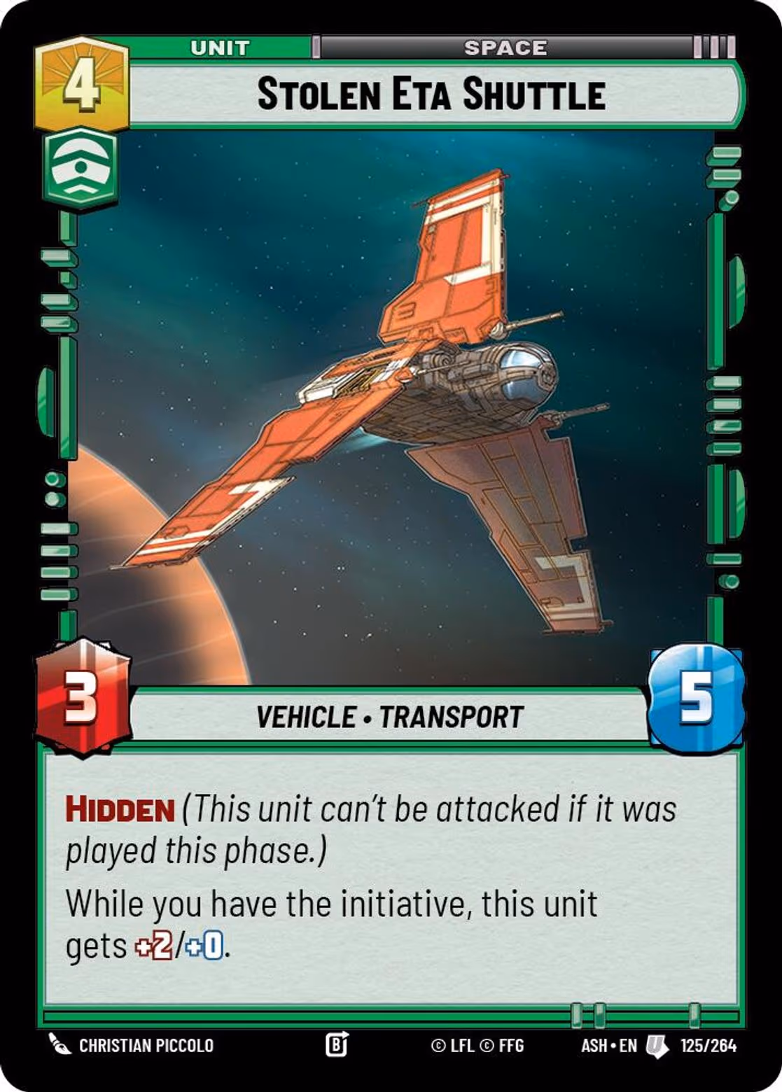 Stolen Eta Shuttle ASH-125 Star Wars Unlimited card
