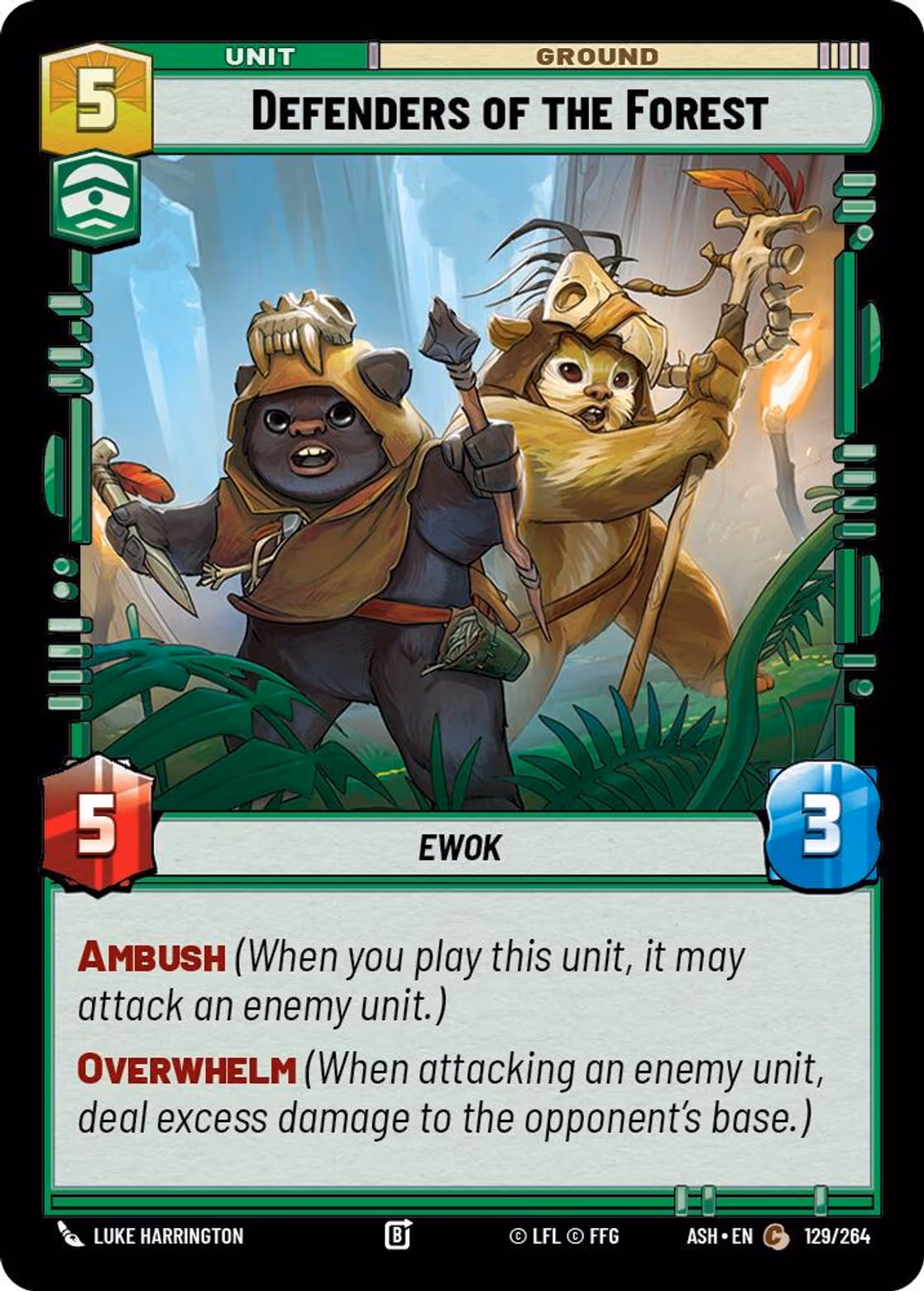 Defenders of the Forest ASH-129 Star Wars Unlimited card