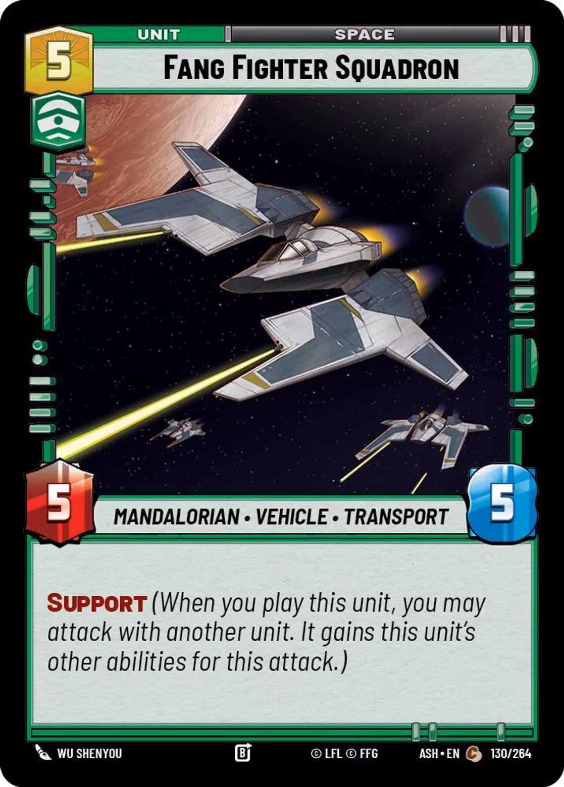 Fang Fighter Squadron ASH-130 Star Wars Unlimited card