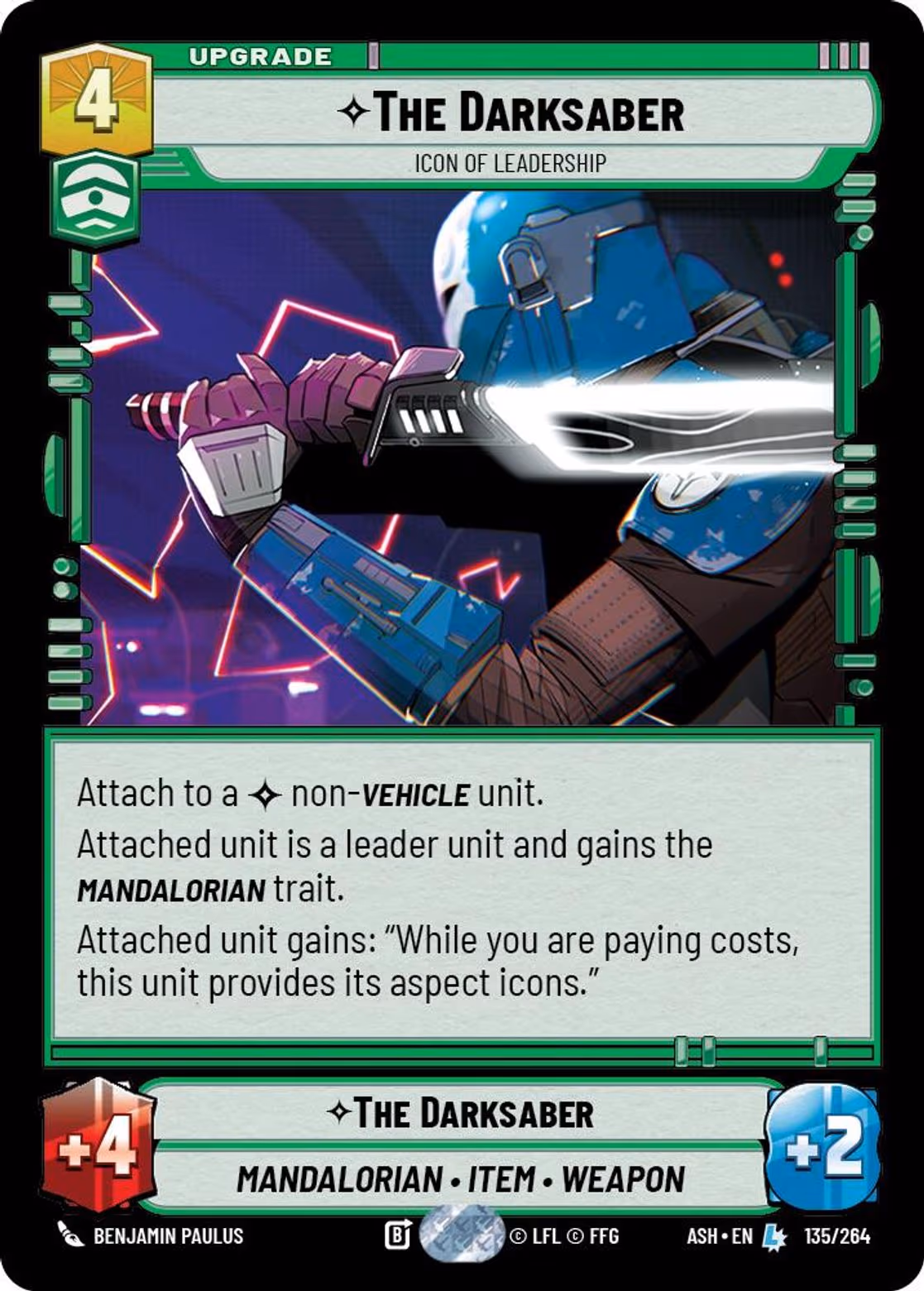 The Darksaber - Icon of Leadership ASH-135 Star Wars Unlimited card