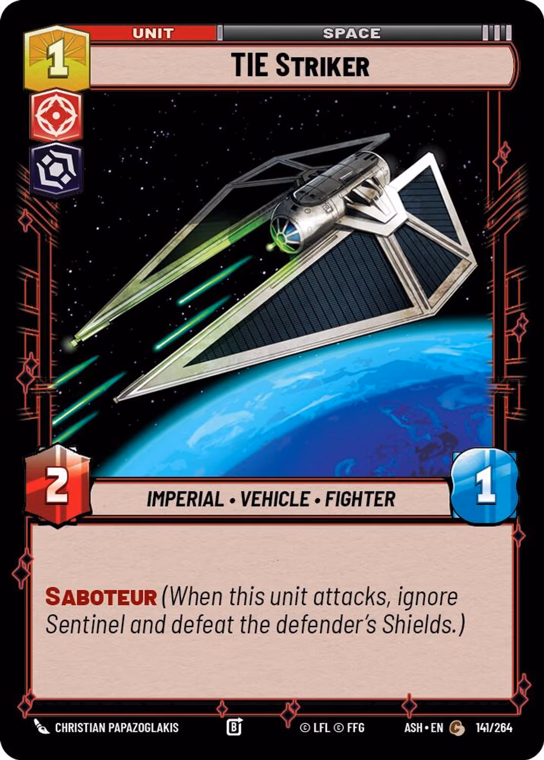 TIE Striker ASH-141 Star Wars Unlimited card