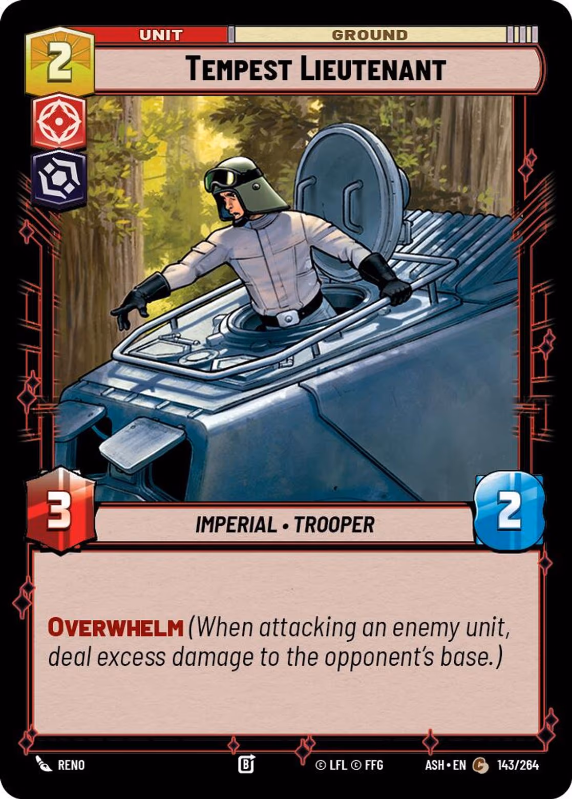 Tempest Lieutenant ASH-143 Star Wars Unlimited card