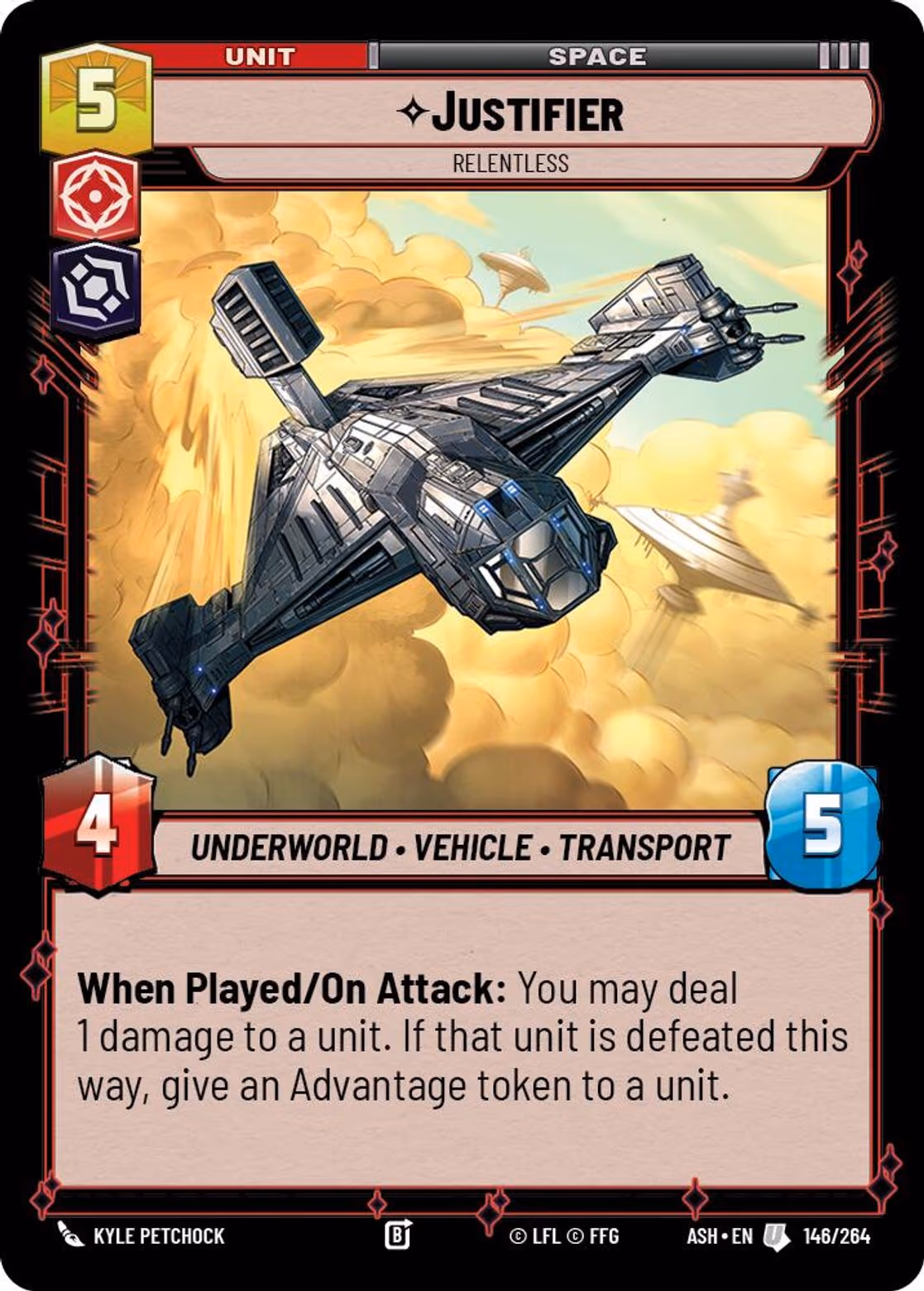 Justifier - Relentless ASH-146 Star Wars Unlimited card