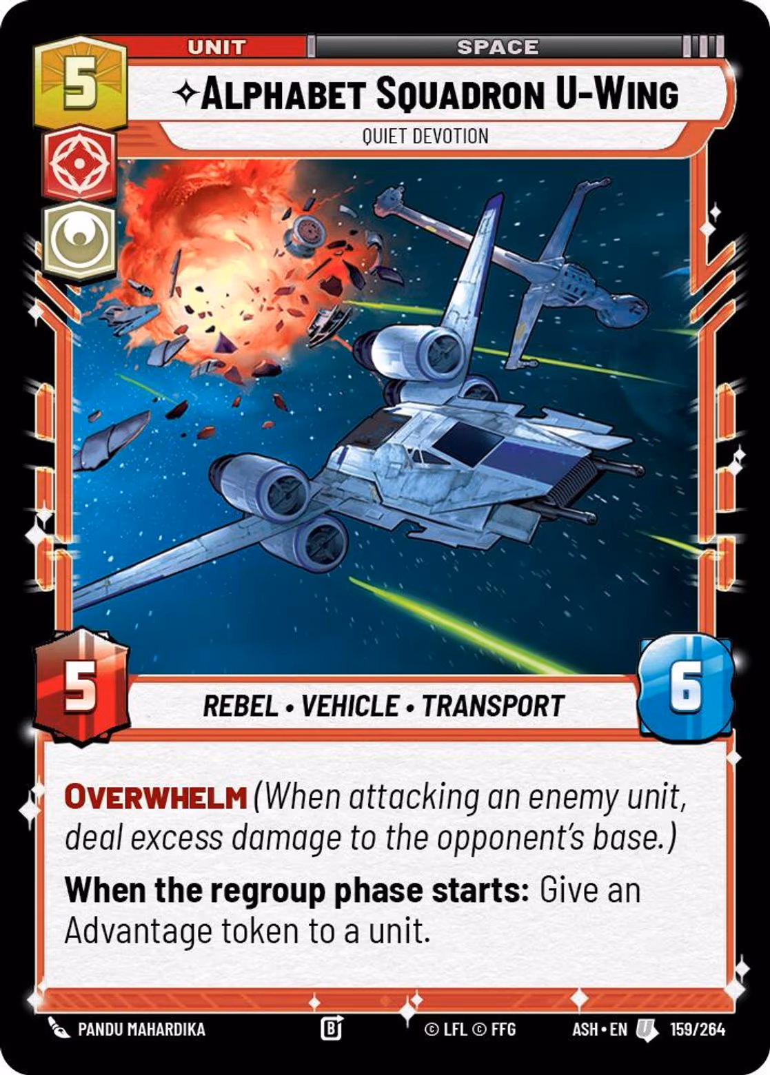Alphabet Squadron U-Wing - Quiet Devotion ASH-159 Star Wars Unlimited card