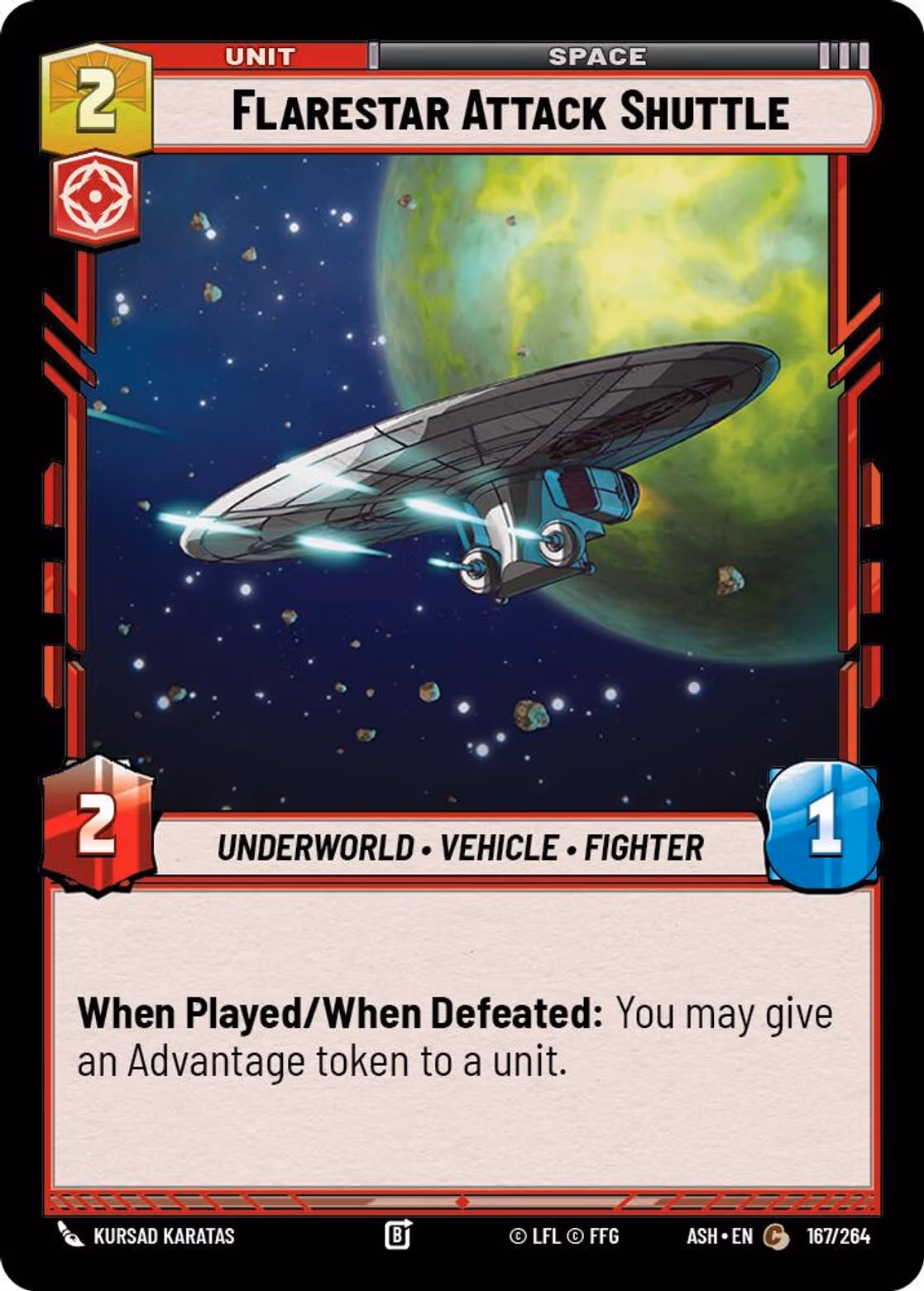 Flarestar Attack Shuttle ASH-167 Star Wars Unlimited card