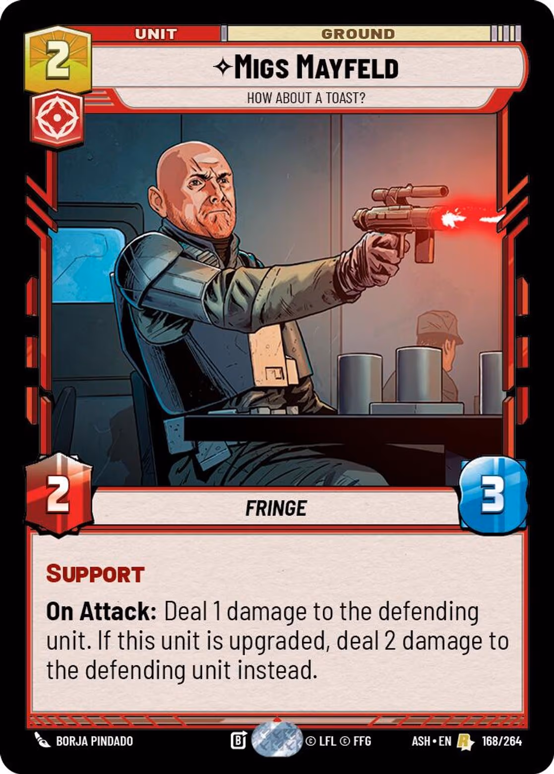 Migs Mayfeld - How About a Toast? ASH-168 Star Wars Unlimited card