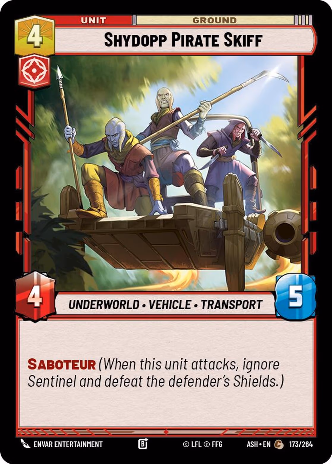 Shydopp Pirate Skiff ASH-173 Star Wars Unlimited card