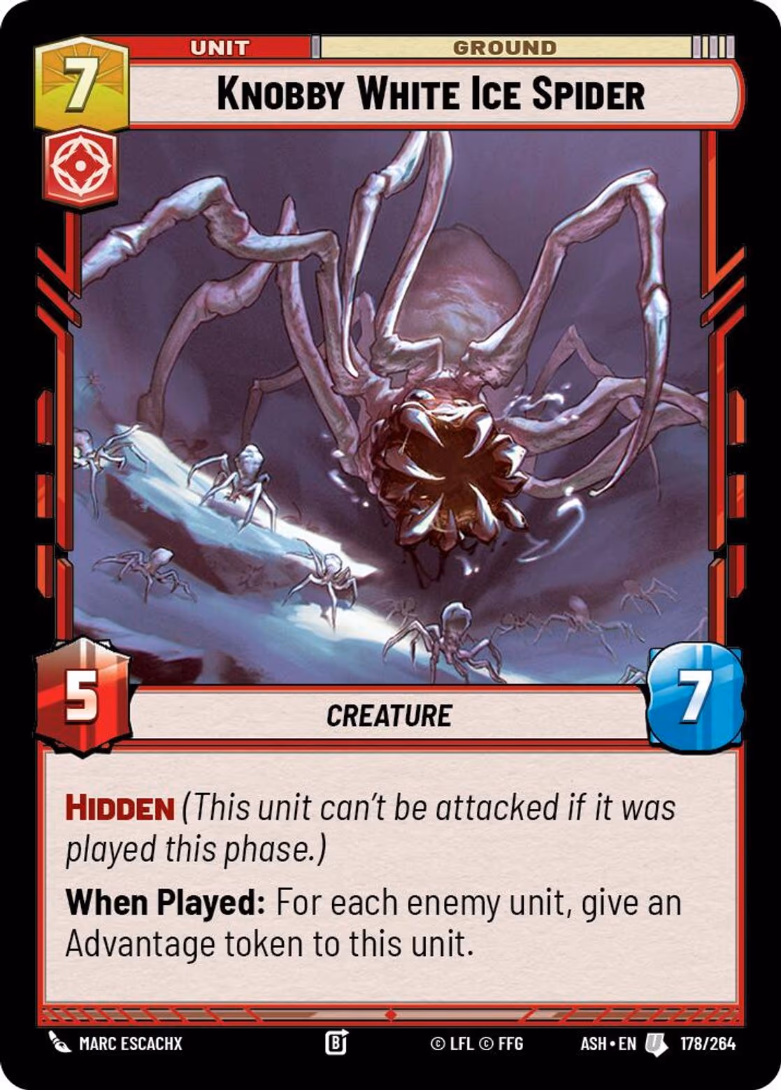 Knobby White Ice Spider ASH-178 Star Wars Unlimited card