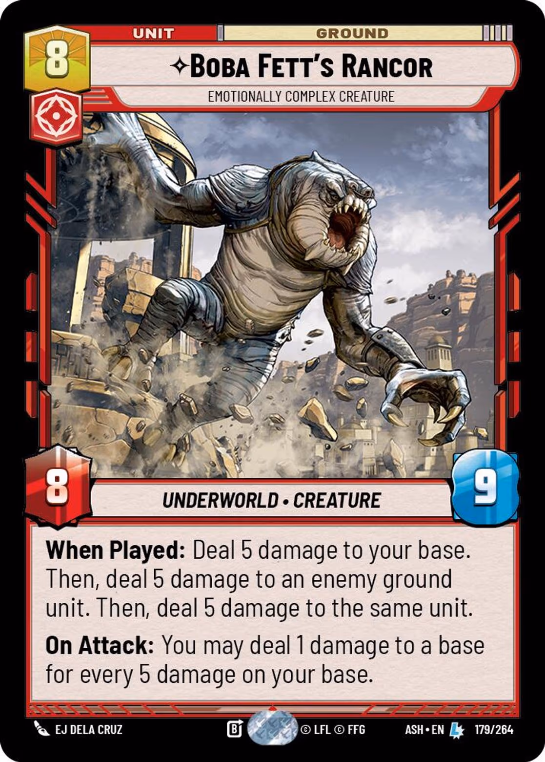 Boba Fett's Rancor - Emotionally Complex Creature ASH-179 Star Wars Unlimited card