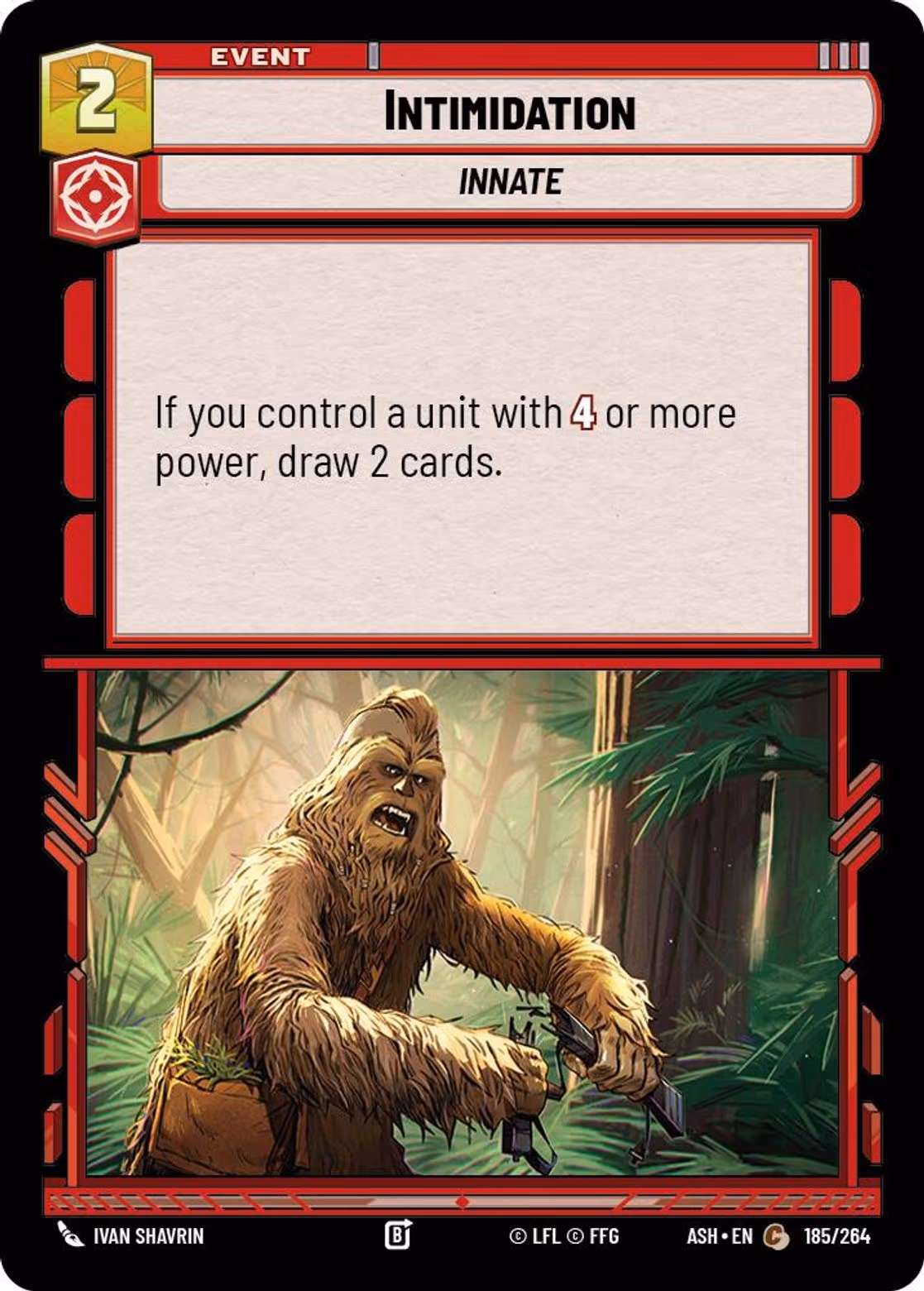 Intimidation ASH-185 Star Wars Unlimited card